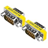 VMOJO VGA Kupplung VGA Stecker auf VGA Stecker Adapter 15pin 15Polig Adapterkupplung SVGA Mini Gender Changer [2 Pack]