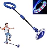 Q-WOOFF Kinder Blinkender Springring, Sport Sprungball，Faltbarer Flash Jumping Ball, Geeignet Für Geschicklichkeitsspiele Für Kinder Oder Erwachsene, Übung(Blau-1)