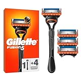 Gillette Fusion5 Rasierer für Männer, 1 Rasierer, 4 Ersatzklingen, mit Gleitstreifen für ein sanftes Gleiten und 5 Klingen für eine gründliche, langanhaltende Rasur
