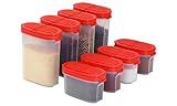 SIGNORA WARE Signoraware Premium Gewürzboxen Aufbewahrungsboxen für Gewürze in groß und klein mit praktischen Streuer aus BPA-Freiem Plastik luftdichtes Vorratsdosen Set für die Küche - 8er Pack