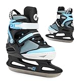 ATTABO Verstellbare Freizeitschlittschuhe für Jungen Zolo in Blau Größe 36-41 EU Kinder verstellbare Schlittschuhe für Anfänger Klettverschluss und Schnallenverschluss Freie Längenanpassung