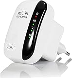 HSYWBC WLAN Repeater 300 Mbit/s 2.4 GHz, WiFi Extender Booster mit Repeater/AP Modus und WPS-Funktion, Internet Verstärker bis zu 3650 sq.ft und 35+ Geräten (Weiss)