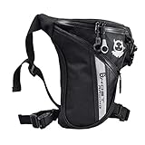 Hylzo Tasche Bein Motorrad Herren Wasserdicht,Multifunktionale Gürteltasche Reiten Beintasche Hüfttasche Motorcycleleder Schwarz Fahrrad Oberschenkel Tactical Zum Camping Outdoor Wandern