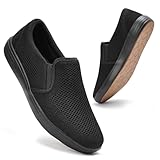 Puxowe Herren Sneaker Slip In Leicht Freizeitschuhe Atmungsaktiv Netz Hände frei Flach Schuhes 41 EU All Black