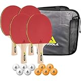 JOOLA Tischtennis-Set Family , 4 Tischtennisschläger + 10 Tischtennisbälle + Tasche, ca. B 30 x H 8 x T 35 cm