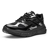 FitVille Sportschuhe Herren Weit rutschfeste Sneaker Laufschuhe Rebound Neo V6 Schwarz mit Silber 44.5 EU Weit