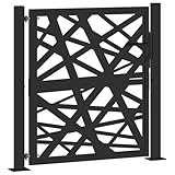 vidaXL Gartentor Schwarz 105x106 cm Stahl Lichtdesign, Zauntor, Outdoor Tor, Eisentor, Sicherheitstor, Einfahrtstor, Metall Zauntor, Gartentor Metall