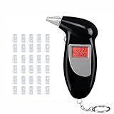 Alkoholtester Schnell Alkoholtester Polizeigenau Promillemessgerät Led-Anzeige Alcohol Tester Hohe Empfindlichkeit Digital Atemalkoholtester Anti-Interferenz Promilletester Mit 30 Mundstücken