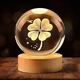 TUZELIYA 70mm Kleiner Glücksbringer Kristallkugel Vierblättriges - Kleeblatt Ermutigende Geschenke, Dankeschön Geschenke für Frauen Freundin Weihnachten Hochzeit Valentinstag