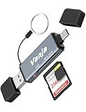 Vanja 3-in-1 SD Kartenleser - USB-A/C/Micro-USB, Speicherkartenleser für SD/SDHC/SDXC/MicroSD, Kompatibel mit iPhone 16-15/Android/Windows/macOS usw.