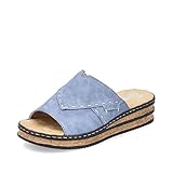 Rieker Damen Slipper 62987, Frauen Slip On,offener,einschlupf,Slipper,Mokassins,Halbschuhe,Slides,Schlupfschuhe,schluepfschuhe,blau (10),39 EU / 6 UK