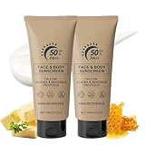 Tallow Sonnencreme LSF 50 - Beef Tallow Sonnencreme Gesicht - Sonnencreme Nicht Fettend für Gesicht & Körper - Tallow Sunscreen Gesichtscreme Mit LSF 50 -Sonnenschutzlotion Mit UV-Schutz, 2 Stück