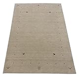 Gabbeh Beige Teppich 100% Wolle einfarbig gefärbt Handgewebt G84