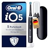 Oral-B iO Series 5 Elektrische Zahnbürste — Electric Toothbrush, Inkl. 1 Aufsteckbürste, Reise-Etui — 5 Putzmodi für Zahnpflege, Zahnbürste Elektrisch, Designed by Braun, Schwarz