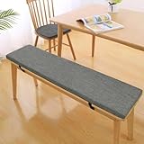 3CM Dicke Sitzauflage Sitzkissen Bank, Bankauflage Bankkissen, Waschbare Stuhlkissen Bankpolster, Gartenbank Auflage Outdoor, Sitzkissen Groß für Stuhl Boden Bürostuhl,Dunkelgrau, 200x40x3cm