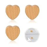 Lilbitty 3 Stück Liebe Schrankknöpfe, Herzförmige Knauf für Schrank aus Hochwertigem Massivholz mit Natürlicher Textur, Atmosphäre Ausstrahlen und Einer Natürlichen