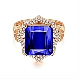 Gelb rosa weiß blau grün grünes Topaz Emerald Square Verlobungsring für Frauen 18k Ring