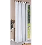 Gardinenbox 1er Set Vorhang Blickdicht Matte unifarbene Gardine mit Schlaufen. Aus edlem Microsatin Micofaser-Gewebe., 175x140, Weiß, 20400