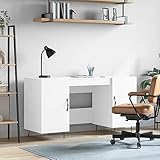 BOWEKAM Home & Garden-Schreibtisch, Weiß, 140 x 50 x 75 cm, Holz-Möbel-Wahl
