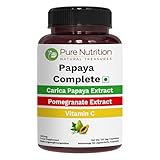 Pure Nutrition Papaya Complete | 120 Caps | Carica Papaya Leaf Extract with Iron, Vit C, Vit A & Folic Acid | Supports Platelet Immunity & Digestion Non-GMO | Gluten-Free