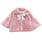Mädchen-Mantel für Kinder, Kleinkinder, Neugeborene, Babys, Mädchen, langärmelig, solide Schleife, Wintermantel, Jacke, Oberbekleidung, Outfits, Kleidung, Kleinkind, Mädchen, Designer-Mäntel, rot, 3-4