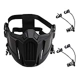 Airsoft Halbgesichtsmasken, kreative Halbgesichts-Schutzmasken, Outdoor-Spiel-Kostüm, Sportmasken für Erwachsene, Männer, Frauen, CS, Jagd, Paintball, Schießen (schwarz)