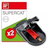SWISSINNO Mausefalle PRO SuperCat | Tiergezielte Beseitigung | Effizient + Wiederverwendbar mit Erdnussbutter-Köder | Sofortiges Fangen + Töten | 2X Fallen