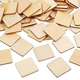 UKCOCO Holzrohlinge Quadratisch 3X3cm 100 Stück Unbehandelte Holzblöcke für Malen Schnitzen und Hochzeitsplanung
