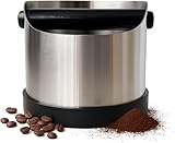 Edelstahl Kaffee Knock Box,Kaffeemaschine Abschlagbox, Abklopfbehälter für Siebträger,Kaffeesatz Abschlagbehälter mit Abnehmbar Klopfhebel, Geeignet für Küche, Büro, Restaurant, Café