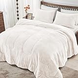 HCORA Kunstfell-Bettwäsche-Set für King-Size-Betten, superweich, doppelseitig, flauschig, 3-teilig, gemütlich, warm, flauschig, Plüsch-Bettdecke für den Winter, fusselfrei (228,6 x 264,2 cm,