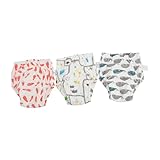 TOYANDONA 3 Stück Teiliges Trainingshose aus Lagiger Waschbarer Baumwoll Atmungsaktive Neugeborenen Windelhose Weiche Unterwäsche für Mädchen und Jungen Hautfreundlich und Wiederverwendbar