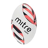 Mitre Rugbyball | extra starkes Futter | volles Gewicht | sehr beliebt, Weiß/Schwarz/Orange, 4