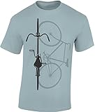 Fahrrad T-Shirt Herren : Bike Shadow - Sport Tshirts Herren - Rennrad Zubehör (Ice Blue L)