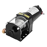 Elektrische Seilwinde 12V mit Fernbedienung, 1300 kg / 2866 lbs Offroad Motorwinde Seilzug Elektrowinde, 6 m Stahlseil