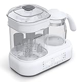 3-in automatisch Baby Flaschenwärmer Dampfsterilisator Trockner für Babyflaschen Glas Wasserkocher 1.2L mit Temperatureinstellung Perfektes Babyzubehör 0-6 Monate Flaschensterilisator & Kostwärmer