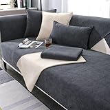 Sofa Überwurfdecke, Sofa Überzug, Sofabezug, Couchschoner, Überwurfdecken für Sofa, Hund Katze Sofa Überwurf, Couch Überzug L Form, Sofaschoner Rutschfest, Couch Bezüge, Dunkelgrau, 70*150CM