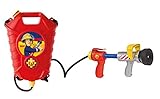 Simba 109252293 - Feuerwehrmann Sam Feuerwehr Tankrucksack, mit einfach oder Mehrfachstrahl, Tankvolumen: 1800ml, Reichweite: 10m, für Kinder ab 3 Jahren, Rot