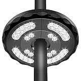 Sonnenschirm Beleuchtung, Mit 2 Beleuchtungsmodi 4400mAh Akku Kapazität 54 Beleuchtungsstunden, 28 LED USB Wiederaufladbar Sonnenschirmbeleuchtung, für Garten Strand Außenleuchten BBQ Party