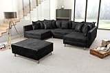 Kuechen-preisbombe Wohnlandschaft Sofa Couch Ecksofa Eckcouch MF Vintage Anthrazit Minsk XXL