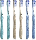Oralphi Zahnbürste Extra Clean, Handzahnbürste mit mittelharten Borsten erreicht die Zahnzwischenräume sowie hinteren Zähne, Spiralförmige, entfernt Rauch-, Tee- & Kaffeeflecken, 6er-Pack