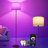 AmazeFun LED Stehlampe Dimmbar, 156cm RGB Stehlampe Wohnzimmer,Steuerbar via App Kompatibel mit Alexa/Google Assistant,16 Millionen Farben,DIY-Modus,Musikmodus & Timing-Funktion, WiFi E27 Standlampe