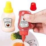 ARIOU Saucenflaschen, tragbare Soßenflasche, tragbare Mayonnaise-Flasche, Quetschflasche, Mehrzweckflasche, für Ketchup, Mayonnaise, Salatdressing, Olivgrün