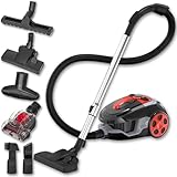 Lehmann Typhoon beutelloser Staubsauger 4000 Watt | beutellos Zyklon Staubsauger mit Set von Aufsätzen | leistungsstarker Staubsauger mit Düsensatz | HEPA Filter, Turbobürste, Staubbehälter 2,5L