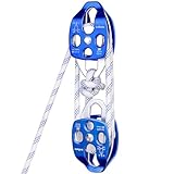 Doppelseilblock‑Flaschenzug 4:1 mit 30 m × 12 mm Seil, 35 kN (3 570 kg) Bruchfestigkeit – Schwerlast‑Hebesystem für Garage, Dachboden & Outdoor