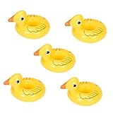 Gatuida 5 Stück Teiliges Aufblasbares PVC Becherhalter Entenform Schwimmender Getränkehalter Stabiler Pool Cup Base Leichtes Material Perfektes Party Wasserspielzeug Wiederverwendbar