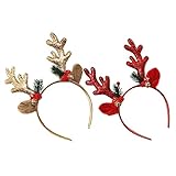 CTIRCHIU 2Stücke Weihnachts Geweih Haarband Simulierte Kopfbedeckung für Erwachsene Festliche Haarschmuck für Weihnachtsfeiern Rollenspiele
