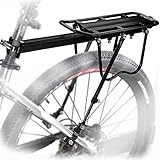 MAIKEHIGH Einstellbare Träger Fahrrad Gepäckträger Fahrradzubehör Ausrüstung Ständer Reitstock Fahrradträger Racks mit Reflektor (Schwarz)