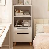 IROEJT Schrank mit Büchertüren, Standregal, Vitrinenregal, Holzregale für Schlafzimmer, Wohnzimmer，White 59 * 15.7 * 9.4in