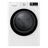 LG Electronics V5RT9N Trockner mit Dual Inverter Wärmepumpentechnologie | Sicherheitsglastür | Automatisch selbstreinigender Kondensator | 9 kg Fassungsvermögen | Wi-Fi-Funktion | Weiß