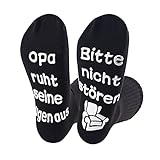 ZYXTLY Lustige Socken für Opa Geschenk Weihnachten Geburtstag,Geschenke für Opa weihnachtsgeschenke opa Geschenk Weihnachten für Männer,Socken mit Spruch Bitte nicht stören Opa ruht seine Augen aus